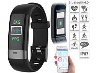 newgen medicals Fitness-Armband, Blutdruck-/Herzfrequenz-/EKG-Anzeige, Bluetooth, App; Fitness-Armband mit Blutdruck- und Herzfrequenz-Anzeigen, Bluetooth Fitness-Armband mit Blutdruck- und Herzfrequenz-Anzeigen, Bluetooth 
