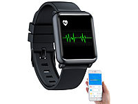 newgen medicals Fitness-Uhr mit EKG & Blutdruckanzeige, Versandrückläufer; Fitness-Armband mit Blutdruck- und Herzfrequenz-Anzeigen, Bluetooth Fitness-Armband mit Blutdruck- und Herzfrequenz-Anzeigen, Bluetooth 